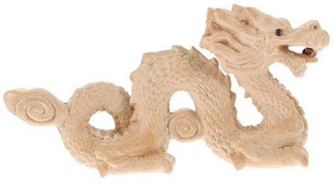 Cabilock Drachenverzierung Blanko-Drachenfigur aus Holz Miniatur-Drachenfigur holzdrachenhandwerk bürodeko büro Dekoration Modellieren Dekorationen Tier Feng-Shui-Drache Ornamente hölzern