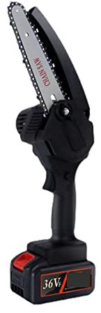 Mini motosierra Mini motosierra eléctrica de 6 pulgadas con olla de aceite Sierra eléctrica recargable Sierra de motosierra con una sola mano Registro de motosrases de la casa de motosierra PRUNING pa
