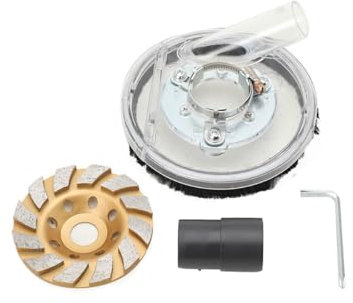 Cozyel Universal Surface Grinding Dust Shroud for Angle Grinders 100/125mm + Diamond Grinding Cup Wheel 100mm, for Granite Marble Fiberglass Stone Rock Grinder Dust Collector
