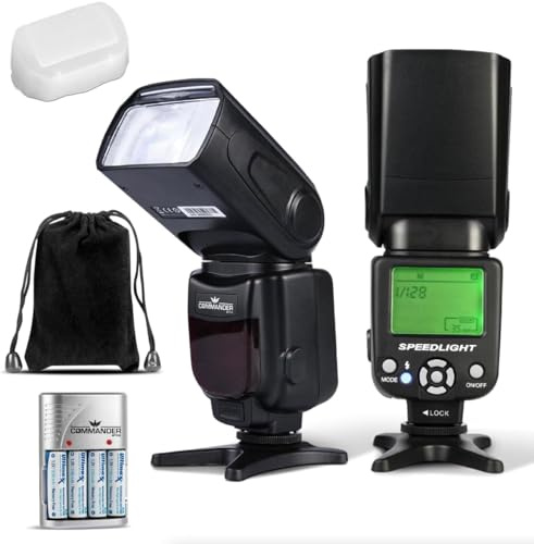 Commander Optics Electronic Flash for Sony Alpha Cameras Model A7 A7R A7S A7-II A7-III A7R-II A7R-III A7S-II A6300 A6000 Etc Fully Automatic E-TTL 1/8000s HSS 2.4G Wireless High Power