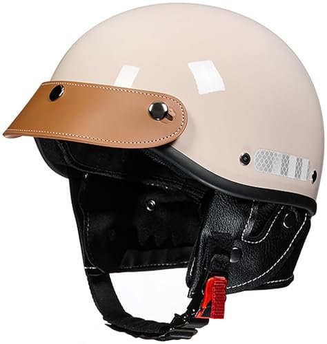 Vintage Caschi Aperto Casco Half Jet Omologato ECE Caschi Cromwell Caschi Jet Uomo Donna Casco A Scodella Motorino Casco Moto Vintage Per Scooter Ciclomotore Cruiser 4,58-62cm