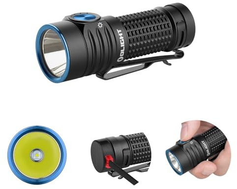 OLIGHT Baton Turbo kleine Taschenlampe 1000 Lumen 510 Meter Leuchtweite | Wiederaufladbare Handlampe mit Intelligent Anzeige, 50 Tage Laufzeit, 91g Mini Flashlight mit 5 Lichtmodi