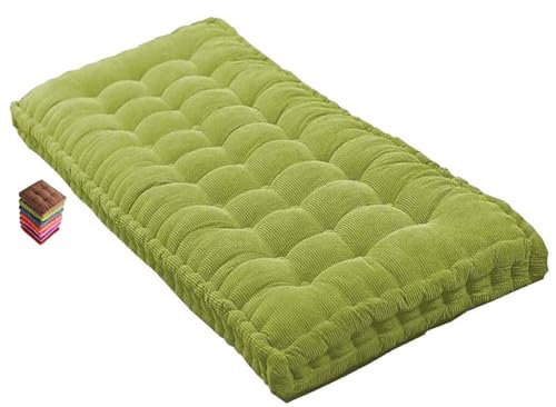 Benutzerdefinierte Bankkissen Bankauflage Stuhlkissen Waschbar Schaukel Sitzkissen Sitzpolster, Gartenbank Kissen 120, 100, 150, für Outdoor/Innen Gartenbank Terrasse Fensterbank(Green 1d,50x55 cm 20x