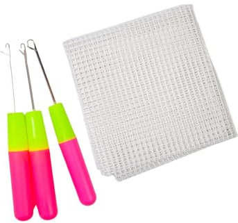 perfeclan Tela de malla para alfombras con gancho de pestillo, cómoda aguja de coser de agarre, tela de rejilla profesional para tejer alfombras de inicio, 100cmx150cm