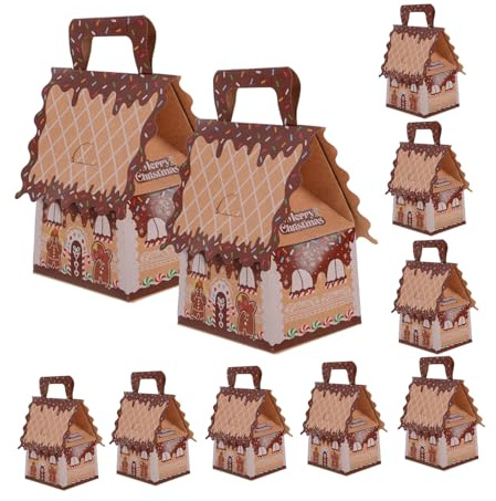 PRETYZOOM Cajas Para Galletas De Casita De Jengibre Navideña Cajas Para Galletas Pequeñas A Granel Para Bolsas De Golosinas Navideñas Para De Fiesta