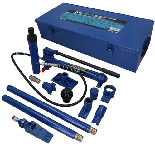 AB Tools 10 Ton Hydraulic Porta Power Jack Pump With Accessories Dent Frame Repair