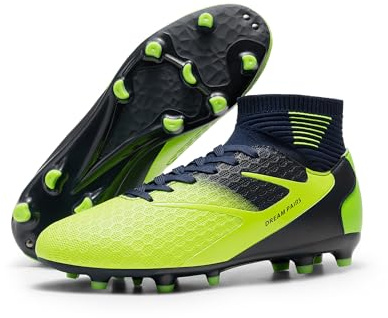DREAM PAIRS Botas de Fútbol Sala Hombre Zapatos de Fútbol al Aire Libre Tacos Deporte Spike Atletismo,Size 41.5,Amarillo Neón,SDSC2407M