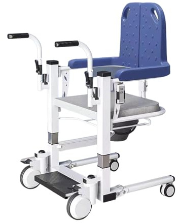 Elektrischer Patientenlift für den Heimgebrauch | tragbarer Transferlift für ältere Menschen mit Behinderung | 180° geteilter Sitz und Bettpfanne | verstellbare Höhe | Badezimmer-Duschstuhl |