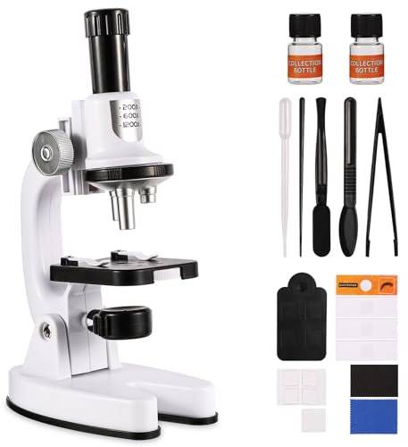 Kids Microscope High Magnification Portable Science Kit With Led Light,Beginner Microscope For Kids,Students Microbiological Observation Preschool Home Study Educational Toys