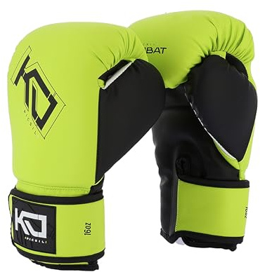 Picsil Kombat Gants de Boxe Kyros Fan, Gants d'entraînement et de Combat pour Muay Thai, MMA, Kickboxing, Unisexe (12oz Citrus)