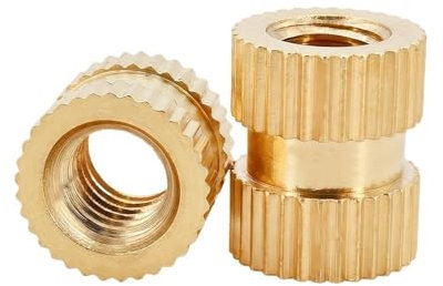 Messing-Einsatzmuttern M1 M1.2 M1.4 M1.6 M2 M2.5 M3 M4 M5 M6 M8 M10 Einspritzgegossene gelbe Rändelmuttern(Length 1.8mm,M1.2 (OD2mm))