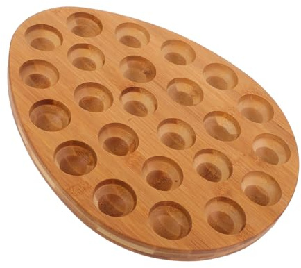 Portauova in Legno per Uova, Vassoio Quadrato Compatto | Design Semplice e Pratico, Finitura Verniciata, per Frigorifero e Piano D'appoggio