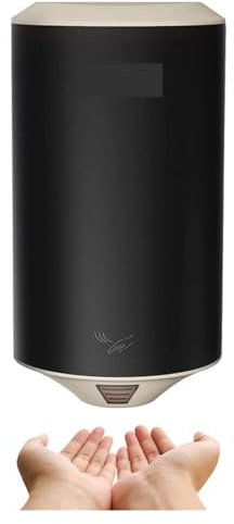 MYUYEE Asciugamani Elettrico Asciugamani Elettrico Compatto Jet Air Asciugamani Elettrico Automatico in Acciaio Inox Smart Senser Asciugatura delle Mani Macchina per,Nero-A