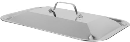 Rettangolare Coperchio Inox Acciaio Forno da Teglia in Argento | Maniglia Pratica, Uso Versatile per Pesce e Piatti al Forno, Adatto a Riunioni Familiari