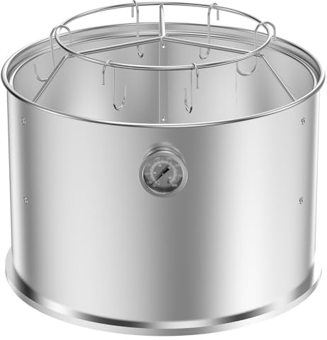 Onlyfire Sistema de Cocción Central para Ahumadero de Acero Inoxidable para Barbacoa de Carbón Weber Smokey Joe de 37 cm, Incluye Anillo y Juego de Ganchos para Colgar Tocino