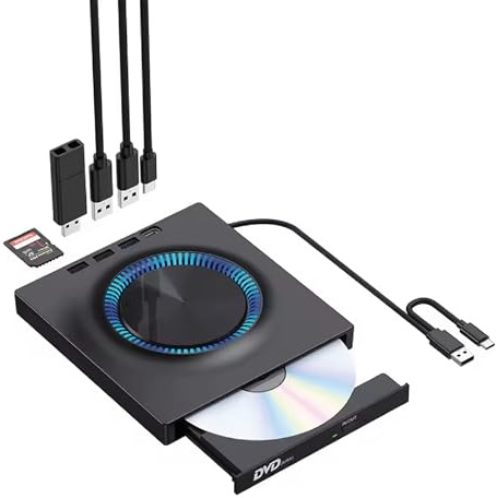 Générique Graveur Externe Blu-Ray/DVD USB 3.0, Lecteur Optique Portable avec Interface USB 3.0, Compatible Windows/Mac, Noir