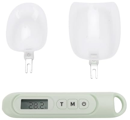 TYTOGE Misurino Digitale, Bilancia Elettronica per Alimenti con Cucchiaio per Pesare Alimenti da 500 G con Schermo LCD e 7 unità, per Cottura in di Alimenti per Animali Domestici (Verde chiaro)