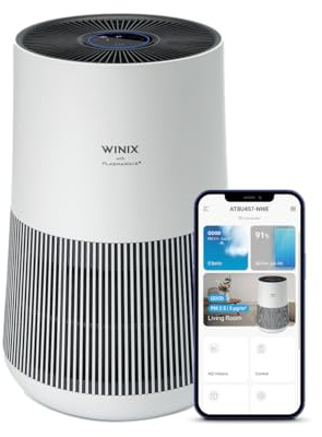 WINIX T500 Air Purifier for Bedroom Home, 50m², CADR 250 m³/h, HEPA & Carbon Filter removes 99.97% Allergies, Pollen, Dust, Smoke, Air Cleaner with Smart App & Alexa