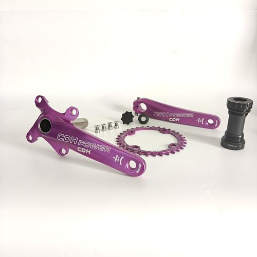 CDHPOWER 104 BCD 34T 170MM Mountain Bike Crankset, Purple