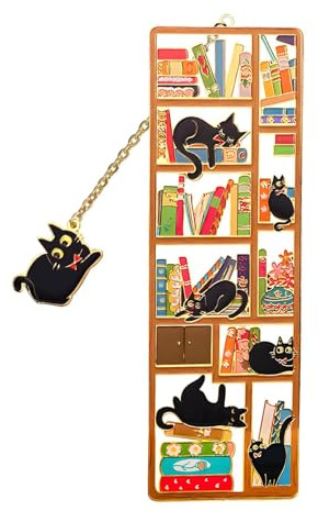Metall Lesezeichen Katze für Buchliebhaber, Lesezeichen Personalisiert mit Katzenanhänger Bookmark Geschenk für Frauen Buchliebhaber Lehrer