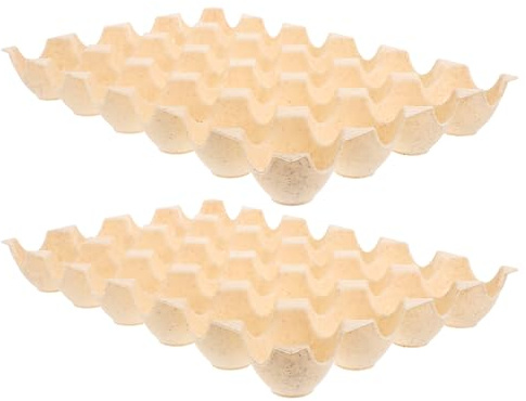 HOOTNEE Scatola per Uova da Cucina Impilabile in Plastica Riutilizzabile Beige 24 Scomparti Contenitore per Uova da Frigorifero Salvaspazio per Organizzare e Proteggere nel