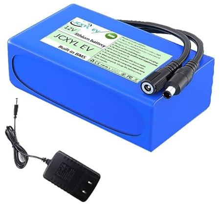 JCXYL EV Batería de Litio Recargable de polímero de CC de 12 V, 10 000 mAh, 16 000 mAh, 20 000 mAh y 5000 mAh. Batería de Iones de Litio de 24 V, 10 000 mAh y 3000 mAh.,12v 16000mah