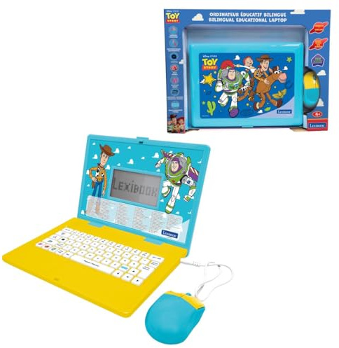 Lexibook, Disney Toy Story, Computer portatile educativo bilingue Inglese e Francese, 164 attività, Matematica, Giochi di logica, Modalità Musica, Schermo LCD, Blu, JC601TSi1LXB