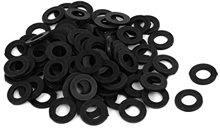 sourcingmap® 100Stk M6 x 12mm x 1.2mm Nylon Flach Scheibe Dichtung Befestigung Schwarz DE de