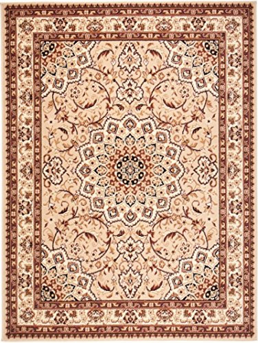 Mazovia Alfombra Moderna - Diseño Oriental de Salón Grande de Pelo Corto - Alfombras de Habitación de Matrimonio, Dormitorio y Comedor - Beige 60 x 100 cm