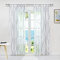 ESLIR Gardinen mit Schlaufen Vorhänge Gardinenschals Transparent Schlaufenschal Wellen Muster Voile Grau BxH 140x145cm 1 Stück