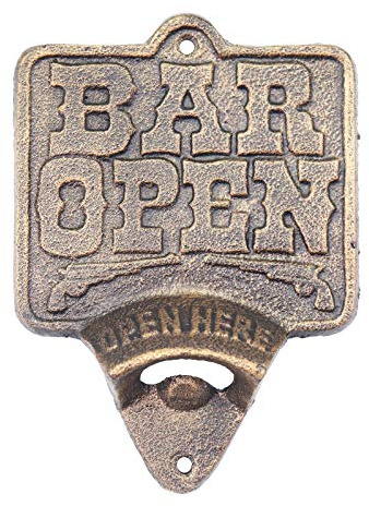 Primus PC5804 Wandflasche, Gusseisen, rustikales Vintage-Design (Bar offen)