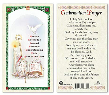 Confirmation Prayer Laminated Prayer Cards - Pack of 25-