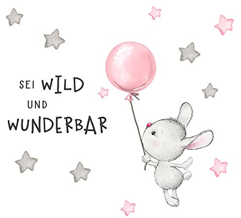 Little Deco Wandtattoo Sei wild & Hase mit Luftballon DL325 L - 264 x 111 cm (BxH)