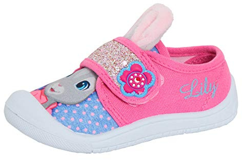 Peter Rabbit Girls Lily Bobtail 3D Ears Canvas Pumps Kids Trainers Plimsolls Shoes