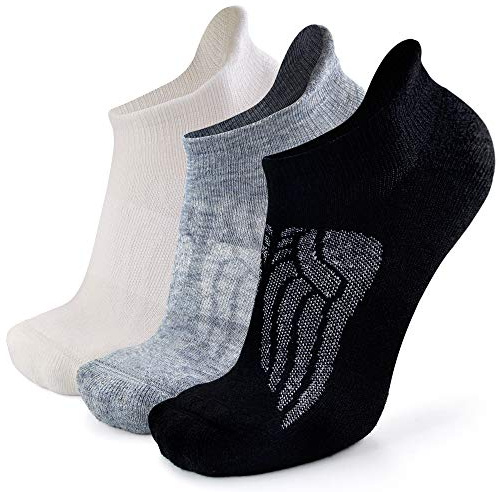 Busy Socks Calcetines de compresión de lana merina de apoyo al tobillo correr senderismo calcetines para hombres mujeres, suave y grueso cojín lengüeta, 1/3 pares - - Large/X-Large