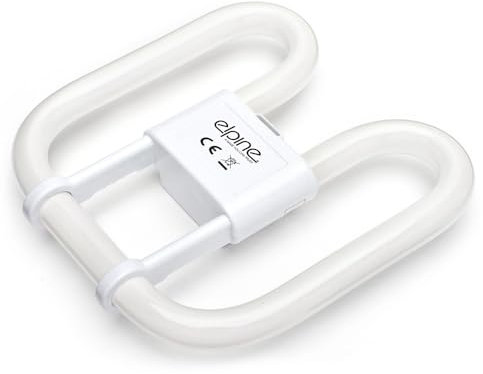 Set Of 2 Fluorescent Light Bulb - 4 Pin Energy Saving 16w Slim Lamp Tube 2d | Long Life Lamp Durable | High Efficiency - Compact Pack Of 2 | 4-Pin White (10,000 Hours) GR10Q 3500k 16 Watt Bulbs