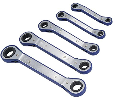 Metric MM Reversible Ratchet Offset Ring Spanner Wrench 6mm – 21mm 5pc