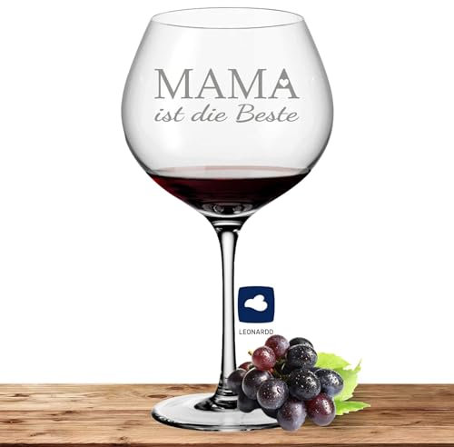 Deitert Leonardo Burgunderglas Rotweinglas CIAO+ 630ml graviert (Mama ist die Beste)