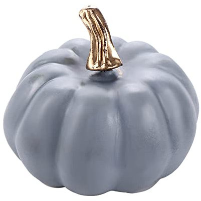 Leadigol 5 Stück hellgraue künstliche Zierkürbisse Kürbisdeko Geburtstag Schaum Halloween Home DIY Handwerk Party Ornament Herbsternte Dekor Tischplatte Displays