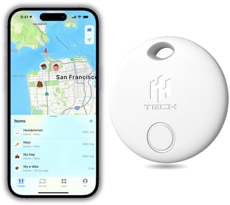 Smart Tag LITE For Apple iOS Devices, Key Finder, Item Finder, Replaceable Battery, Easily Track Your Wallet, Bag, Suitcase, and More Worldwide with the iPhone Find My App