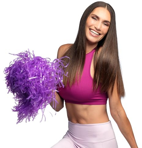 Boland - Pompons, 8 Stück, 34 cm, Puschel, Tanzwedel, Cheerleader Kostüm, Sportoutfit, High School, Football