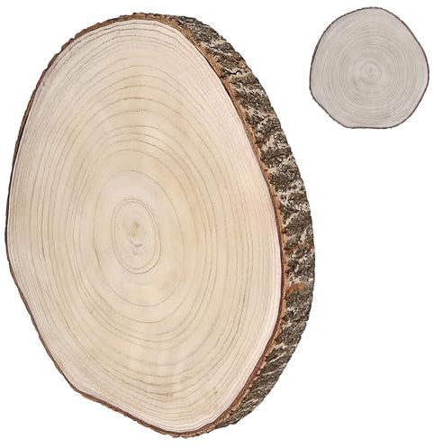 Cepewa Baumscheibe Holzscheibe │ Paulownia Naturprodukt 44x2,5cm │Scheibe Holz Holzplatte Dekoelement (1 x Baumscheibe Ø44,5x2,5cm)
