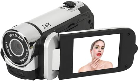 Digital Camera, 16MP 1080P HD Video Camcorder with 16X Zoom, Rotatable Screen Fill Light, 2.4 Inch Small Camera for Kids Beginners