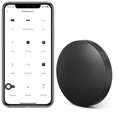 Chatthen Smart Remote Control, Universal IR Remote Hub for Smart Home, for TV and Air Conditioner, with Temperature Humidity Sensor Works with Alexa, Google Home