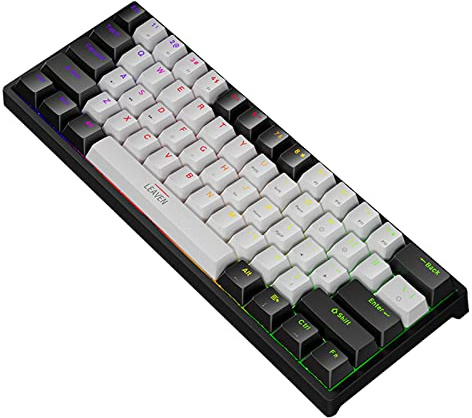 Tastiera meccanica cablata al 60% con 61 tasti, mini tastiera da gioco con interruttori blu per computer Tastiera portatile illuminata Tastiera cablata Accessori da gioco da scrivania Regali per