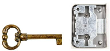 Holzando Möbelschloss 02.0022 mit Schlüssel 3015 - Dornmaß 25mm - Halmlänge 42mm