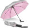 NINEMAX UV Umbrella for Sun Protection UPF 50+, 46 Inch Travel Compact Sun Umbrellas UV Blocking Auto Open Close for Rain Waterproof Wind Resistant(Silver Pink)