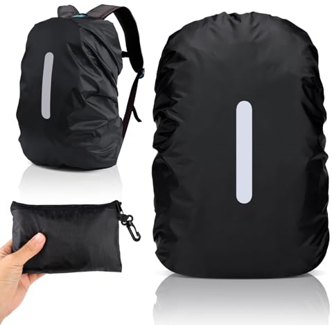VMUTGA Funda Impermeable para Mochila, 30L-40L Cubre Mochila Lluvia con Banda Reflectante Funda Lluvia Mochilas Escolares Protector Lluvia Mochila Impermeable para Senderismo Camping Turismo Ciclismo
