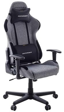DXRacer 4.2 FD01 L/GN -New- Gaming-/ Büro-/ Schreibtischstuhl, mit Wippfunktion Gaming Stuhl Höhenverstellbarer Drehstuhl PC Stuhl Ergonomischer Chefsessel, grau-schwarz