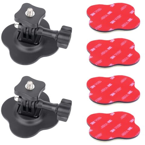 YEHOLDING Kit Soporte Adhesivo Flexible para Insta360 X5, X4, X3, X2, Ace Pro, Ace, Montaje en Soporte Casco Compatible con GoPro Hero, SJCAM, cámara panorámica(Negro 2 Piezas)